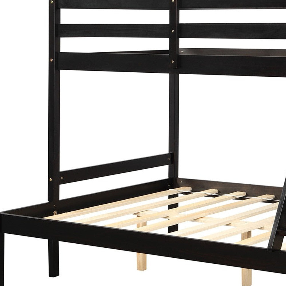 LuxxHomes  Brown Twin Size Full Size Bunk Bed