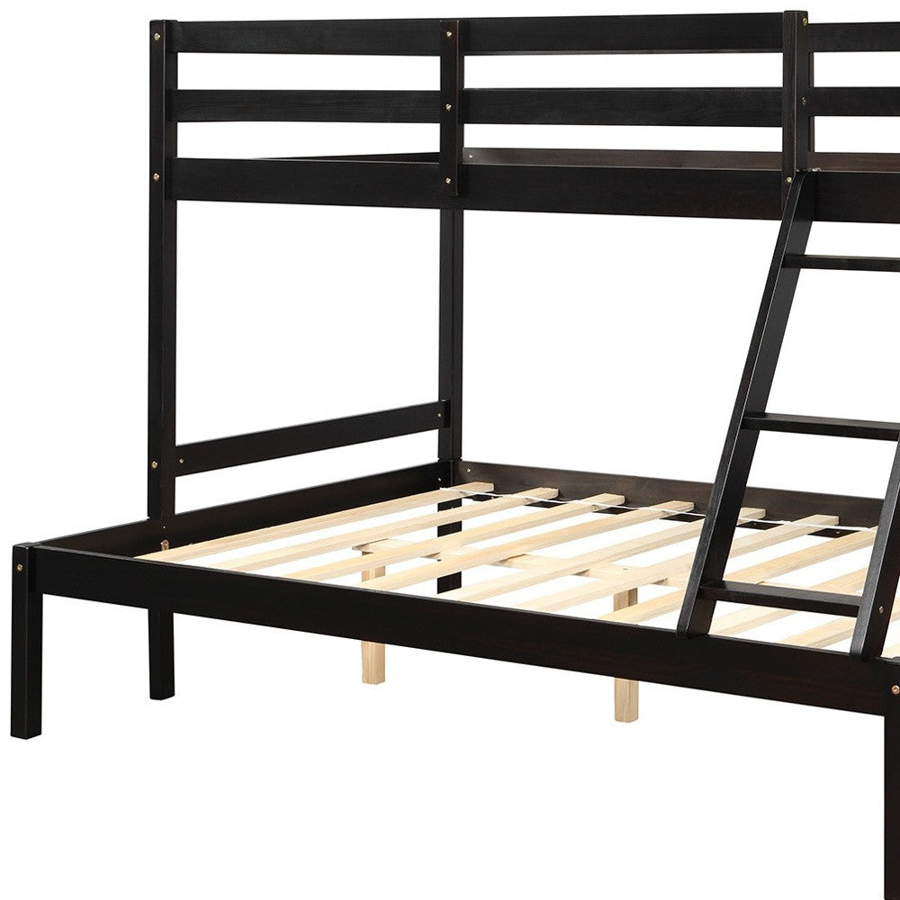 LuxxHomes  Brown Twin Size Full Size Bunk Bed