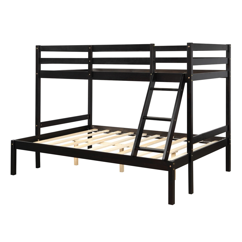 LuxxHomes  Brown Twin Size Full Size Bunk Bed