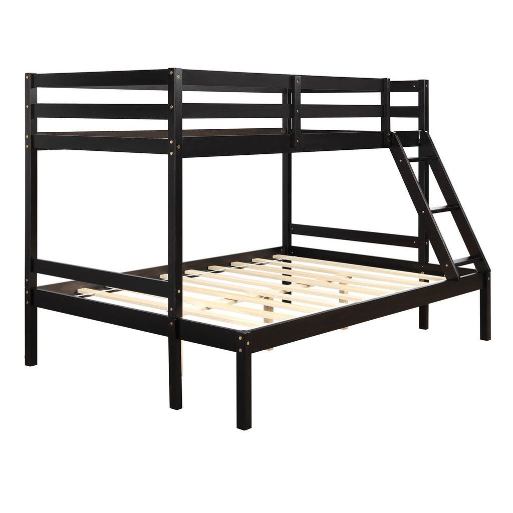 LuxxHomes  Brown Twin Size Full Size Bunk Bed