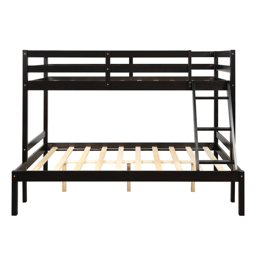 LuxxHomes  Brown Twin Size Full Size Bunk Bed