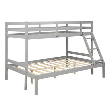 LuxxHomes  Gray Twin Size Full Size Bunk Bed