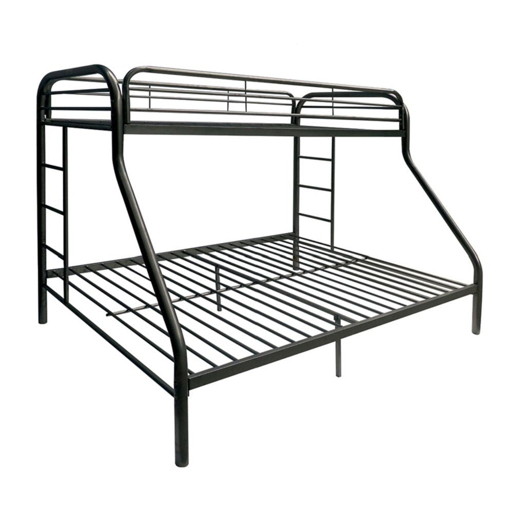 LuxxHomes  Black Twin Over Full Size Bunk Bed