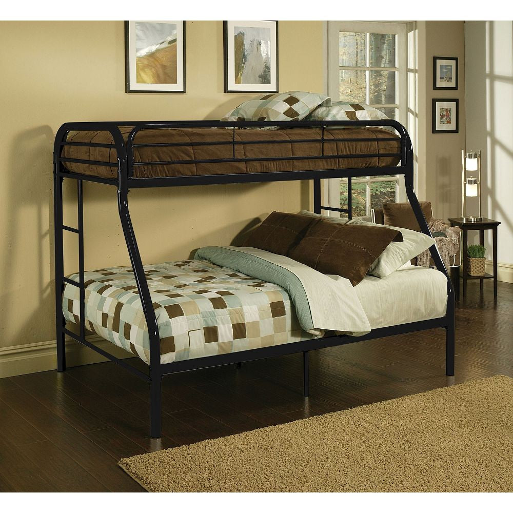 LuxxHomes  Black Twin Over Full Size Bunk Bed