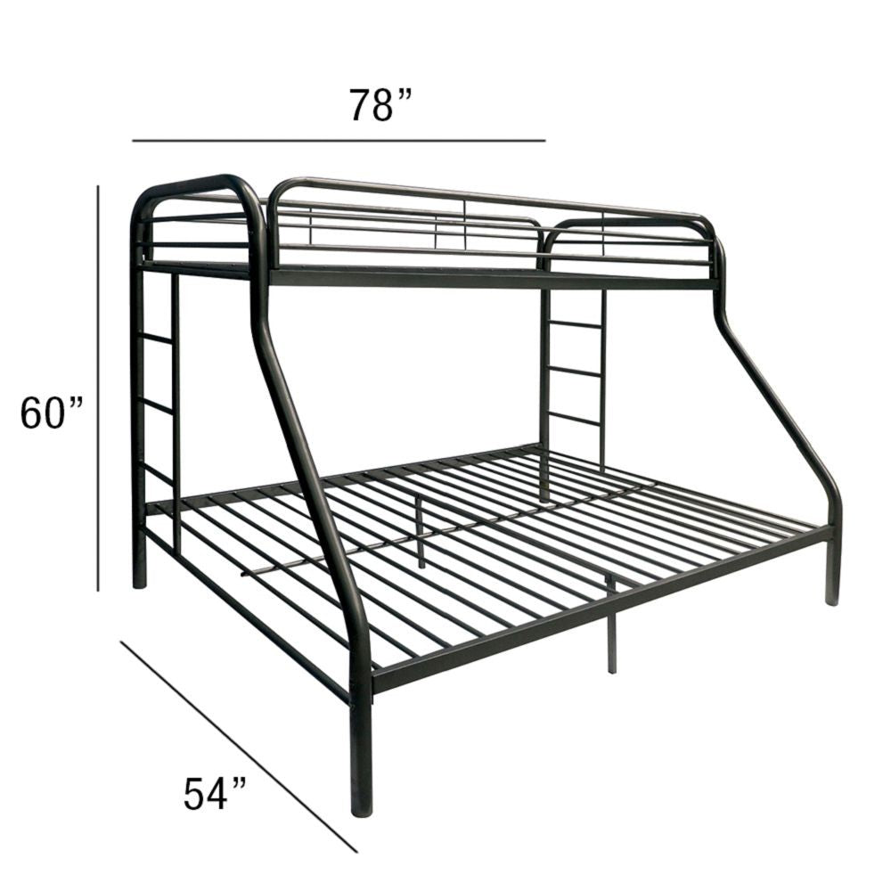 LuxxHomes  Black Twin Over Full Size Bunk Bed