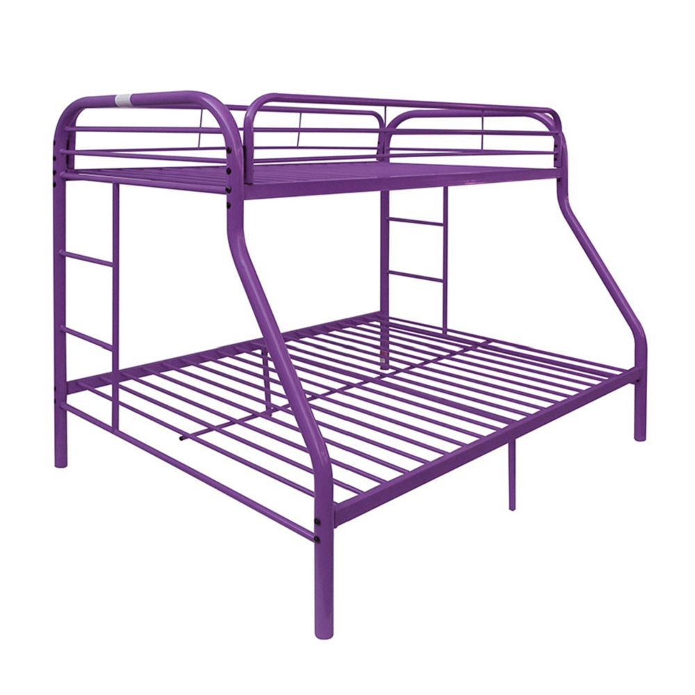 LuxxHomes  Purple Twin Over Full Size Bunk Bed