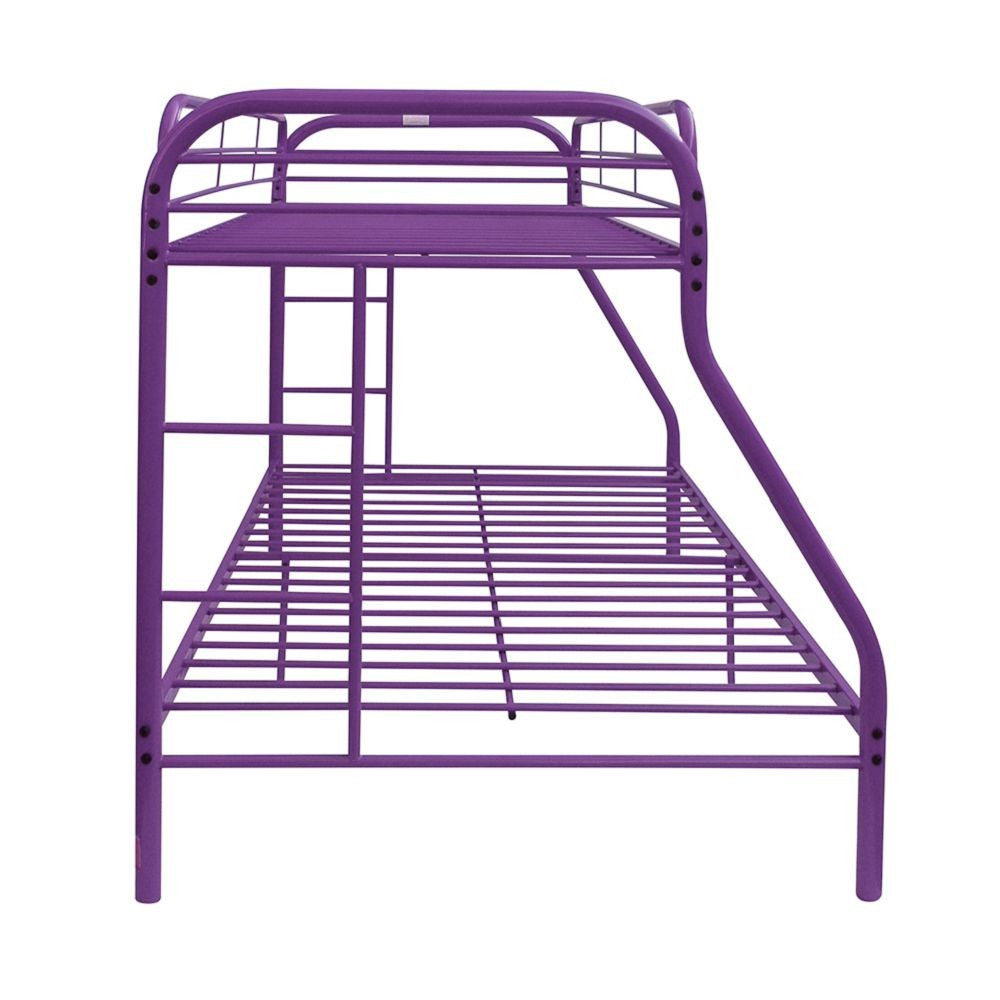 LuxxHomes  Purple Twin Over Full Size Bunk Bed