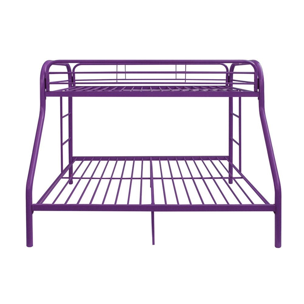 LuxxHomes  Purple Twin Over Full Size Bunk Bed