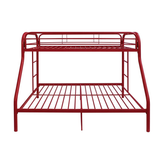 LuxxHomes  Red Twin Over Full Size Bunk Bed