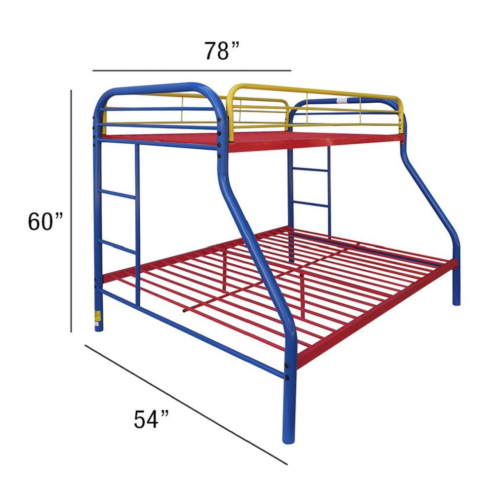 LuxxHomes  Colorful  Twin Over Full Size Bunk Bed