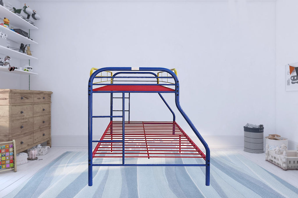 LuxxHomes  Colorful  Twin Over Full Size Bunk Bed