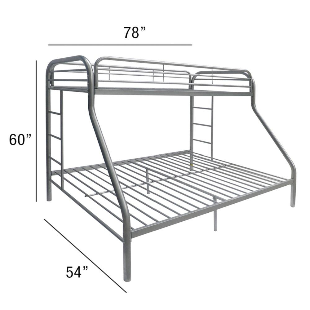 LuxxHomes  Silver Twin Over Full Size Bunk Bed