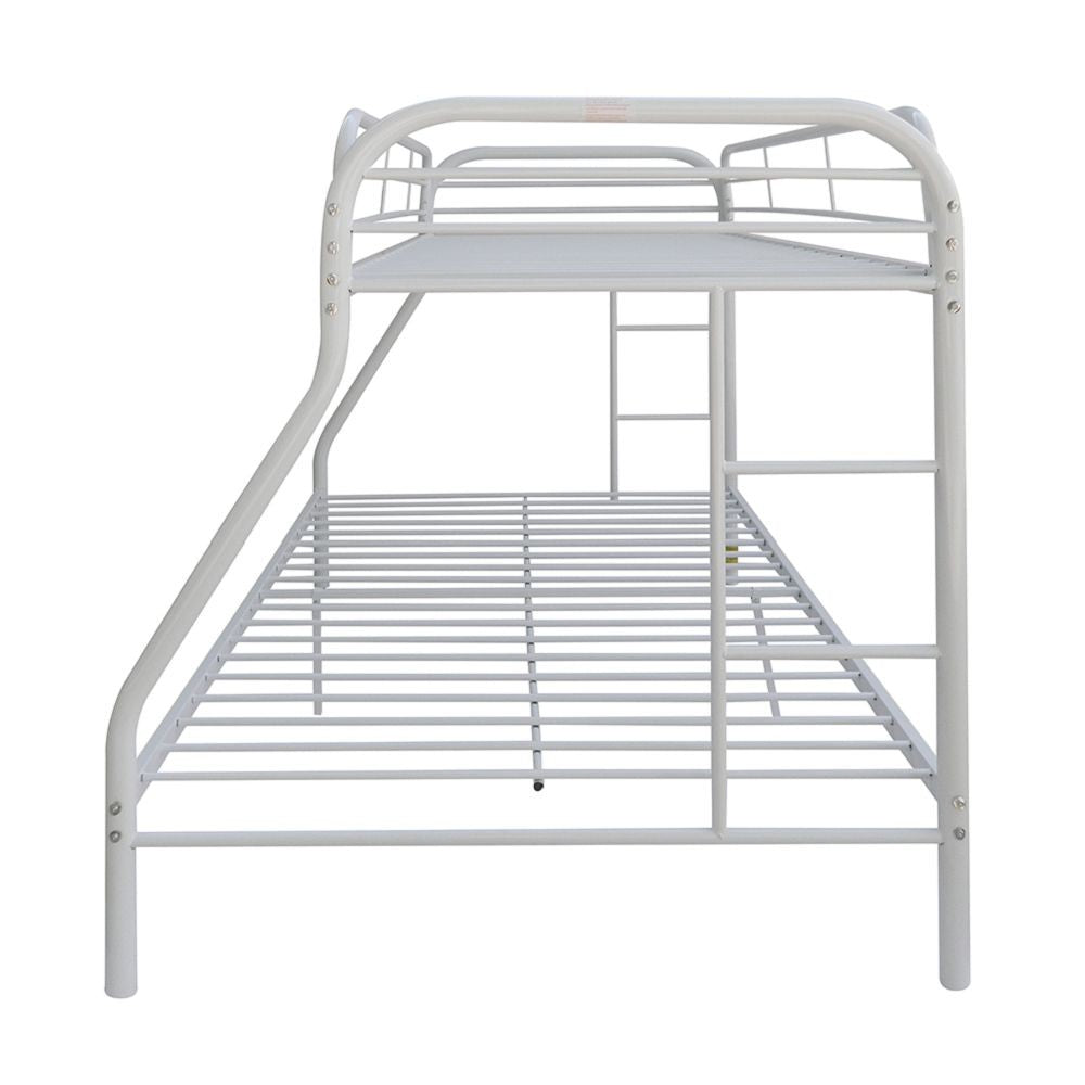 LuxxHomes  White  Twin Over Full Size Bunk Bed