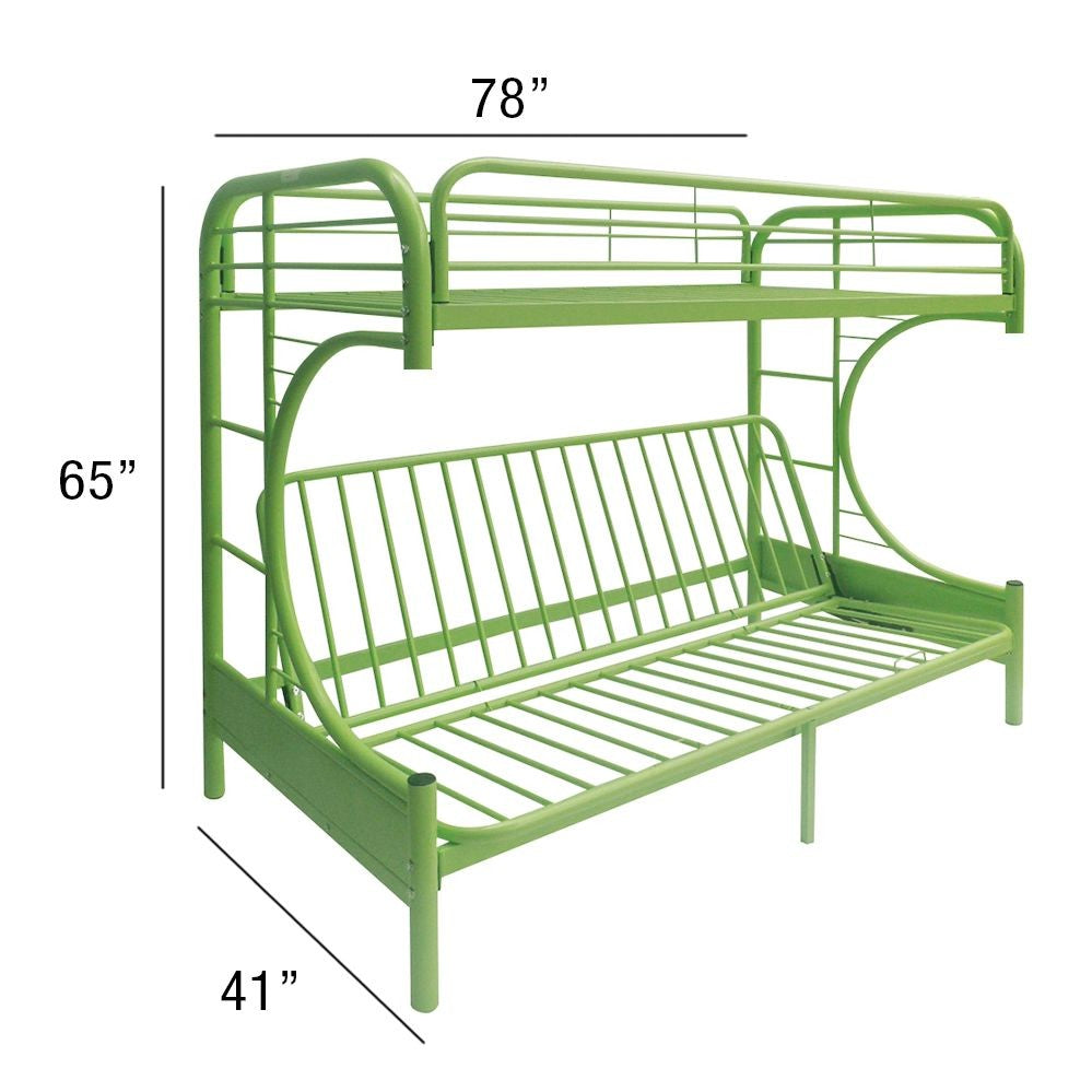 LuxxHomes  Green Twin Over Full Futon Bunk Bed