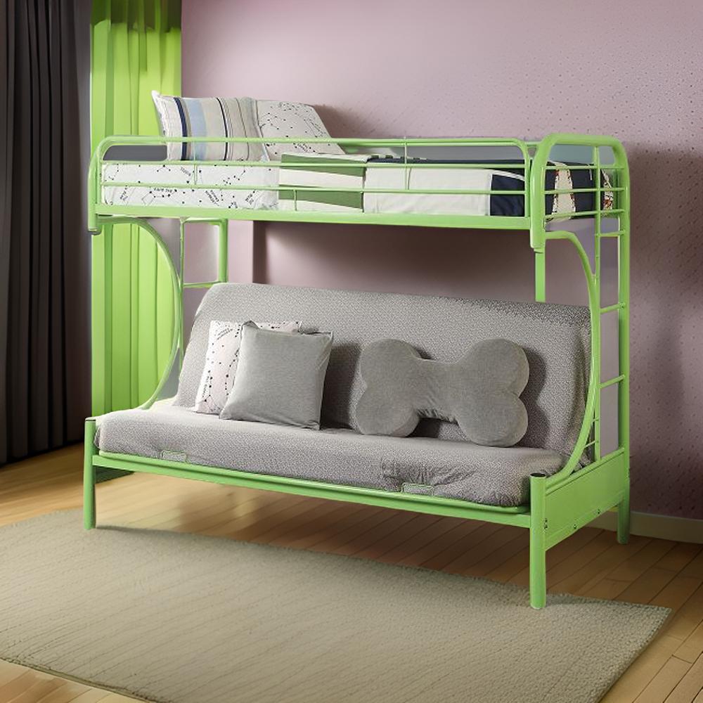 LuxxHomes  Green Twin Over Full Futon Bunk Bed