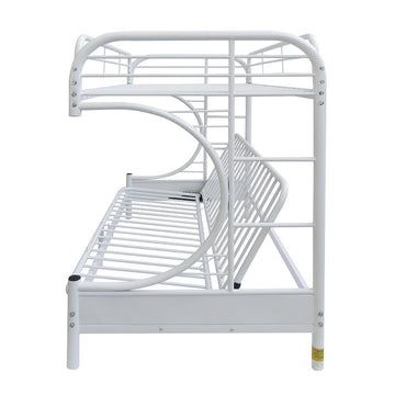 LuxxHomes  White Twin Over Full Futon Bunk Bed