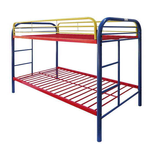 LuxxHomes  Colorful Twin Over Twin Bunk Bed