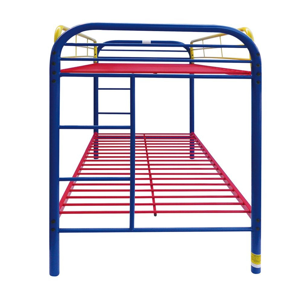 LuxxHomes  Colorful Twin Over Twin Bunk Bed