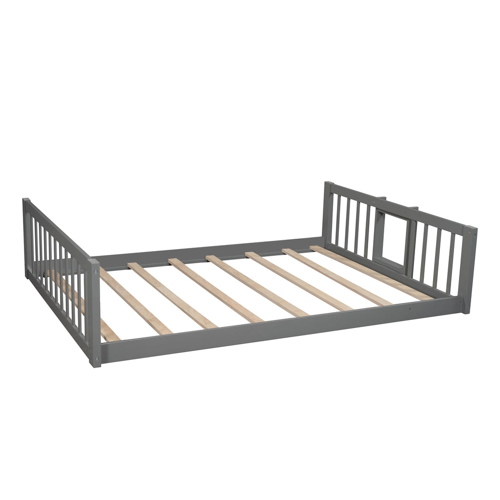 LuxxHomes  Gray Full Over Full Over Full Contemporary Bunk Bed With Slide