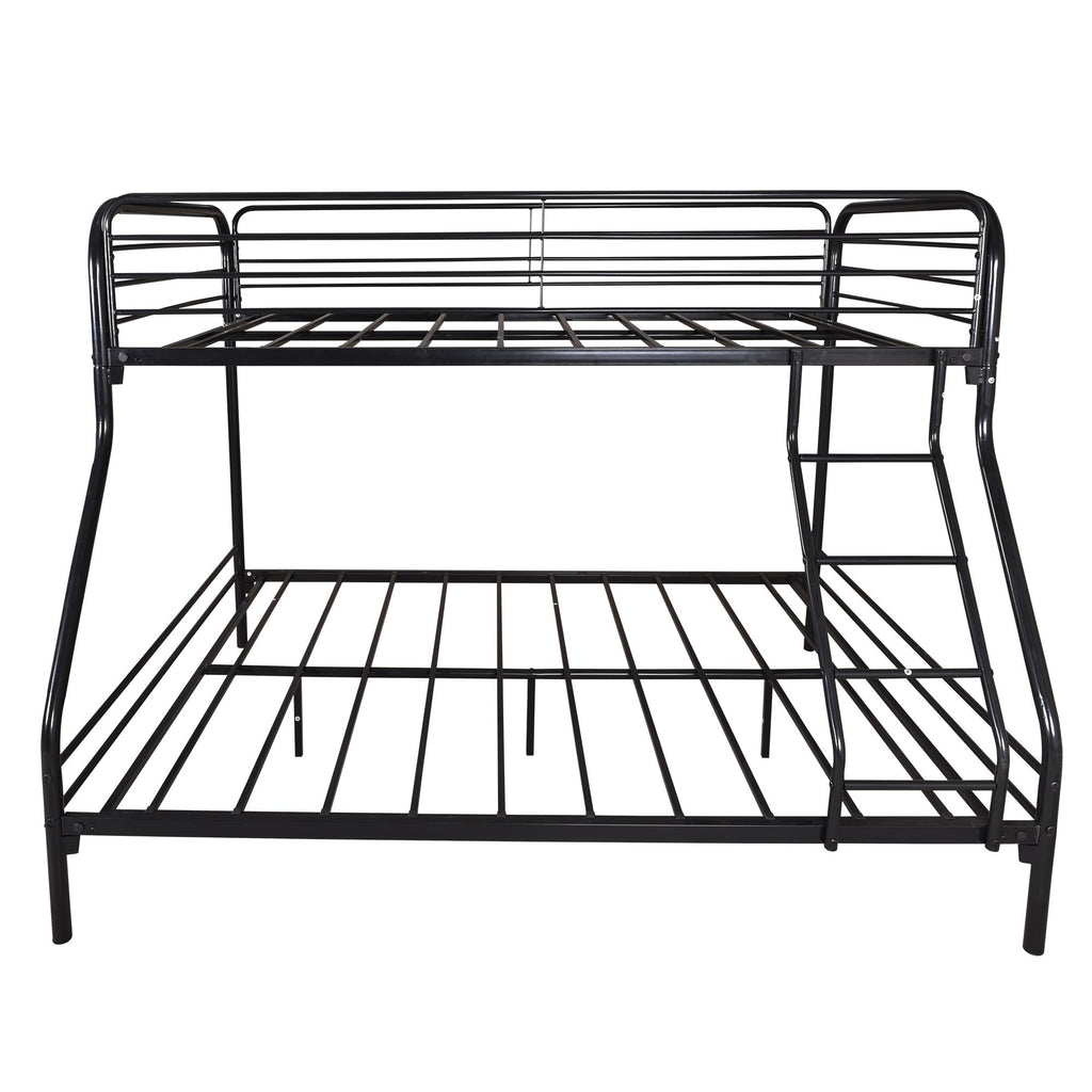 LuxxHomes  Black Heavy Duty Twin Over Full Metal Bunk Bed