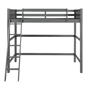 LuxxHomes  Gray Twin Size High Loft Bed