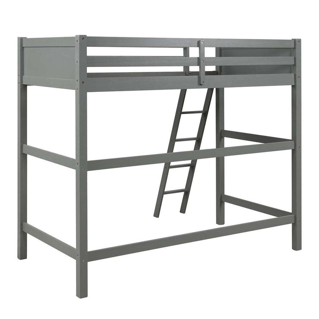 LuxxHomes  Gray Twin Size High Loft Bed