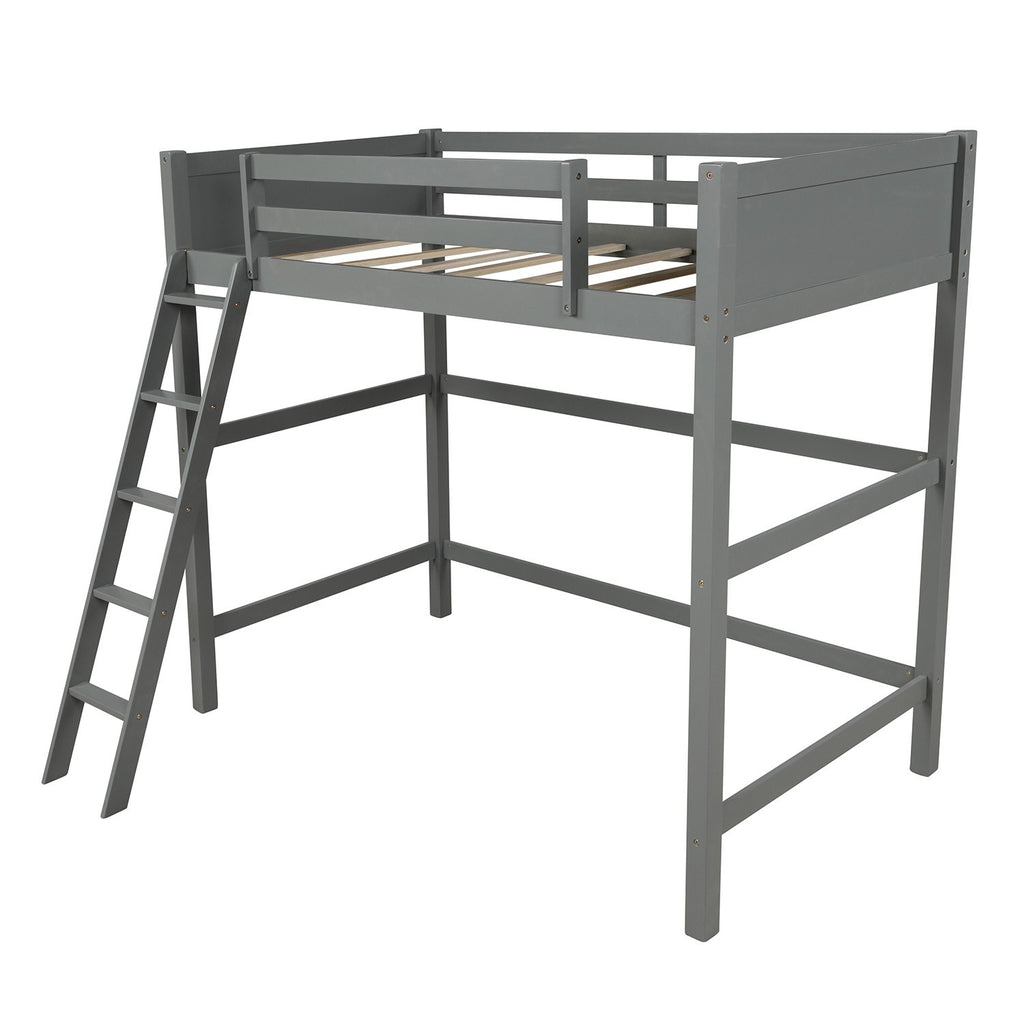 LuxxHomes  Gray Twin Size High Loft Bed