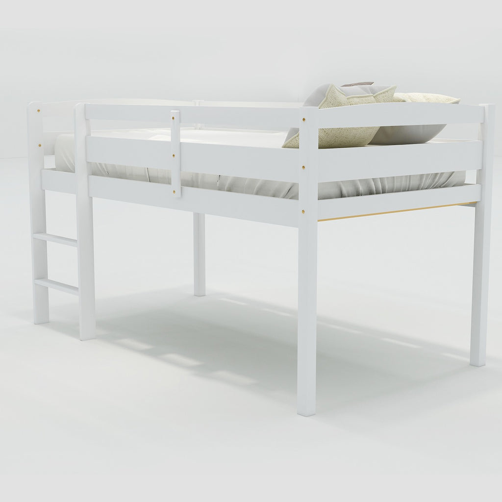 LuxxHomes  White Twin Size Lof Loft Bed