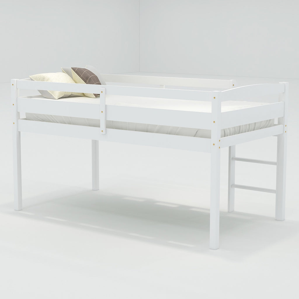 LuxxHomes  White Twin Size Lof Loft Bed