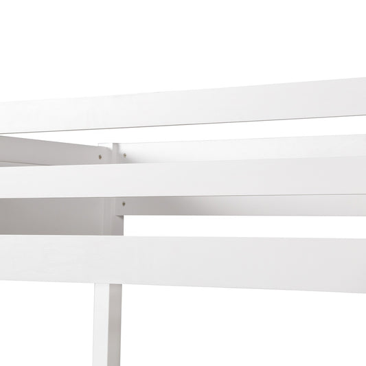 LuxxHomes  White Twin Size High Loft Bed