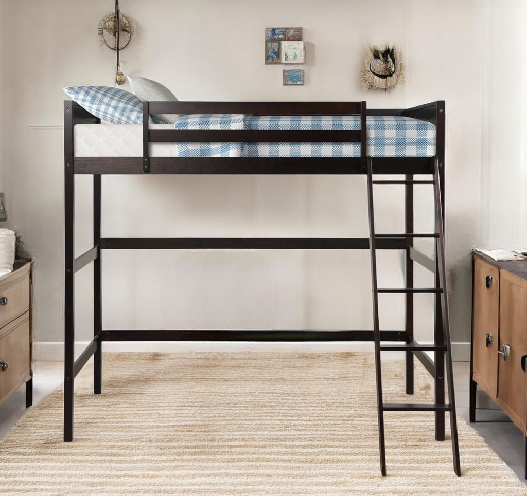 Brown Twin Size Hight Loft Bed