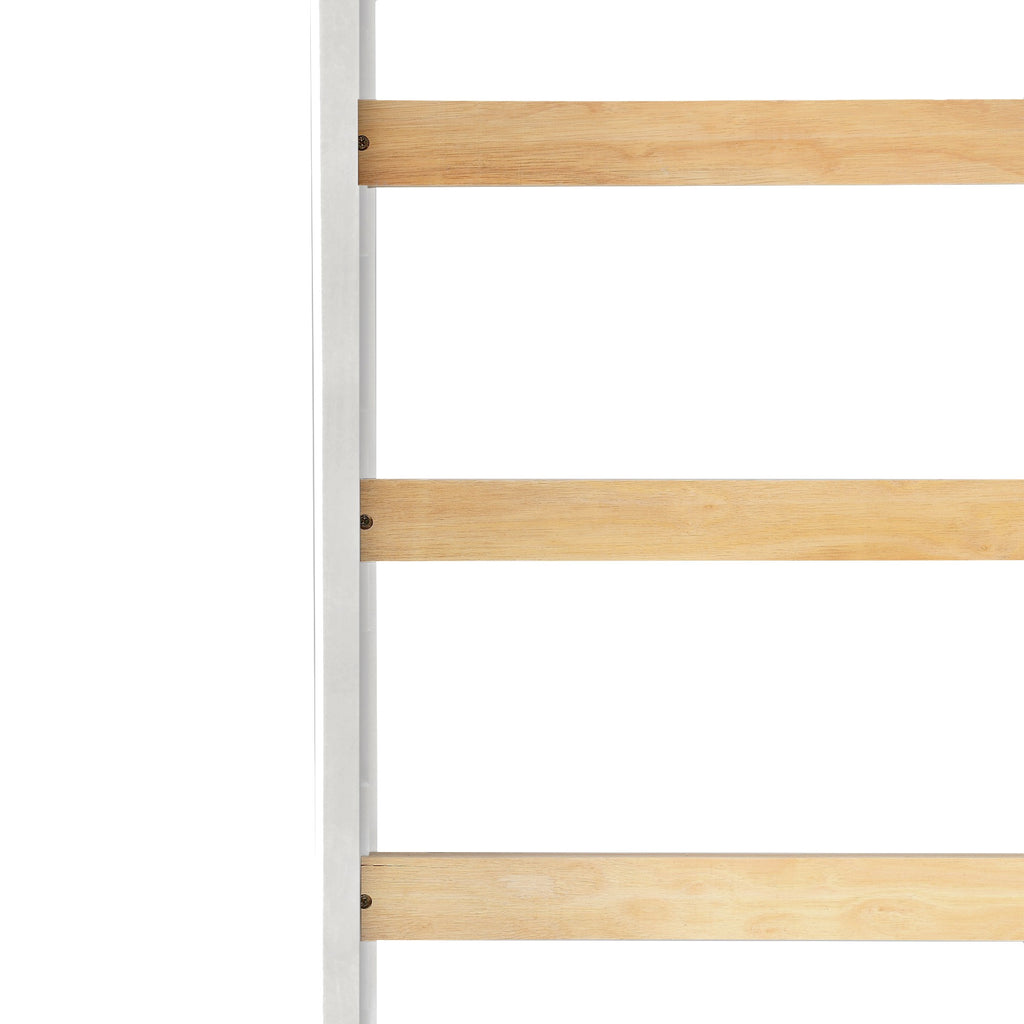 LuxxHomes  White Low Loft Bed With Slide