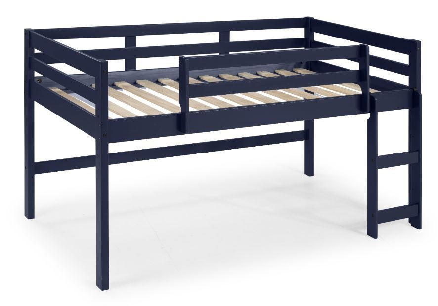 LuxxHomes  Twin Loft Bed Navy Blue Finish