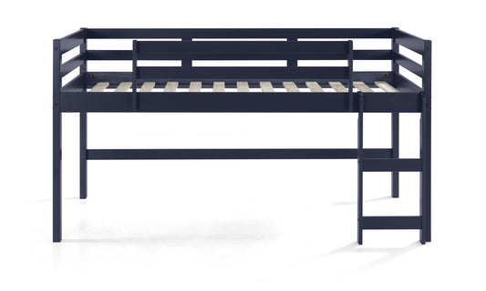 LuxxHomes  Twin Loft Bed Navy Blue Finish