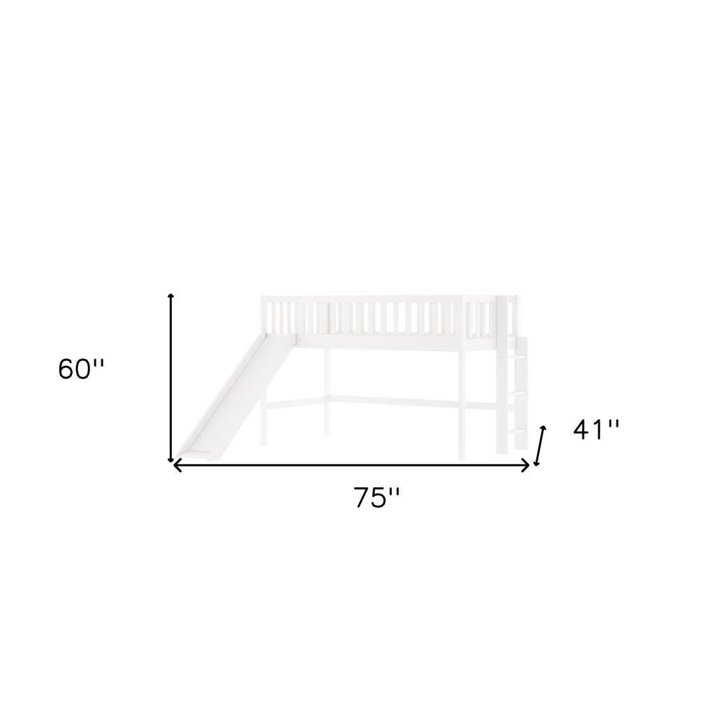 LuxxHomes  White Twin Traditional Manufactured Wood and Solid Wood Bunk Bed