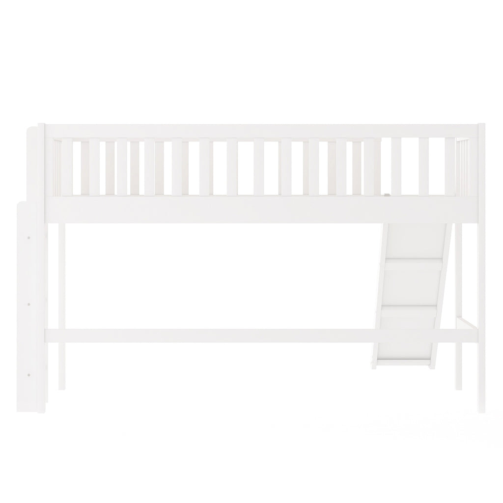 LuxxHomes  White Twin Traditional Manufactured Wood and Solid Wood Bunk Bed