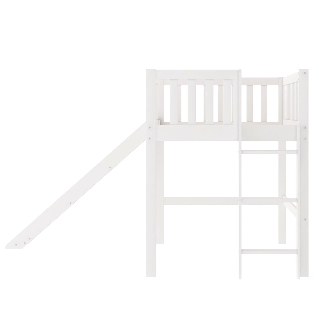 LuxxHomes  White Twin Traditional Manufactured Wood and Solid Wood Bunk Bed