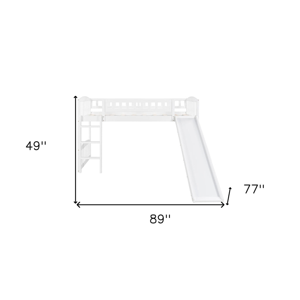 LuxxHomes  White Twin Traditional Manufactured Wood and Solid Wood Bunk Bed