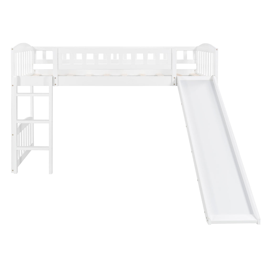 LuxxHomes  White Twin Traditional Manufactured Wood and Solid Wood Bunk Bed