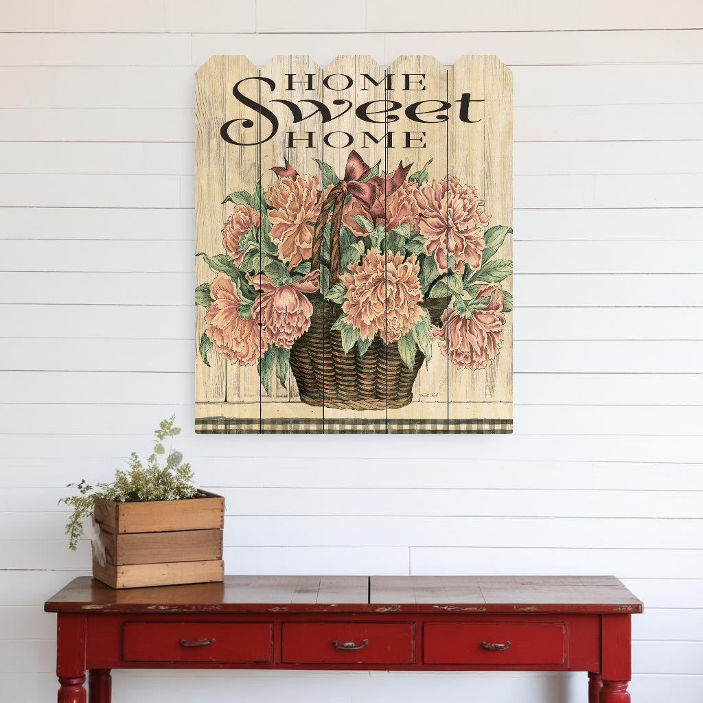 Home Sweet Home Peonies Unframed Print Wall Art