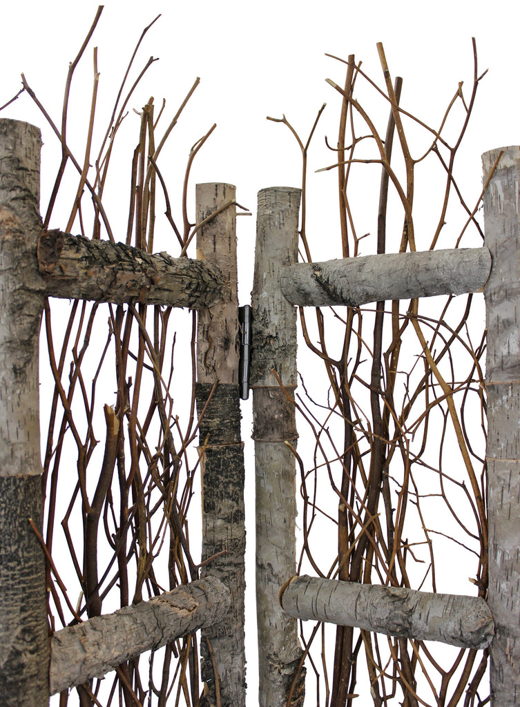 Earthy Birch and Twig Four Panel Room Divider Screen