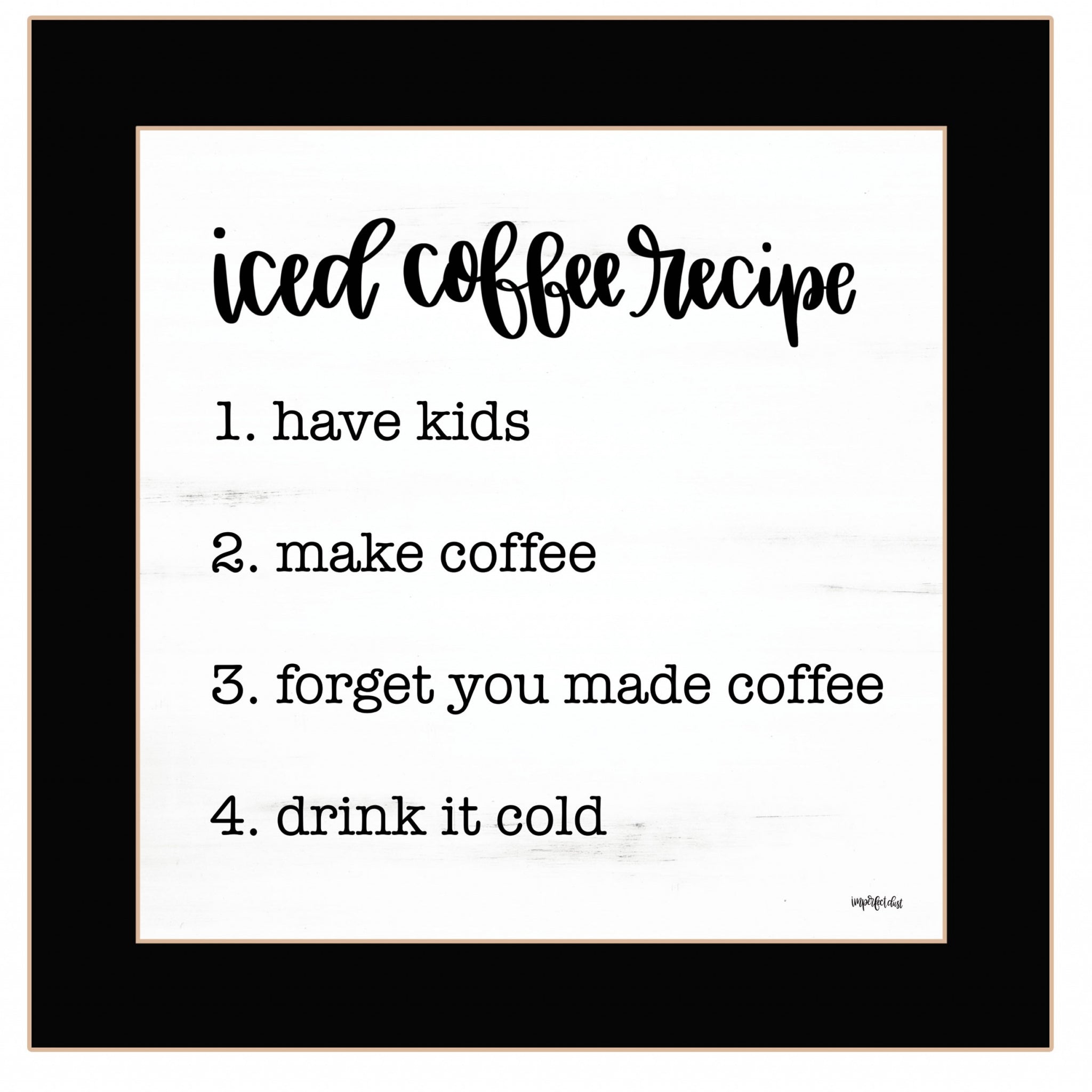 Iced Coffee Recipe 1 Black Framed Print Wall Art