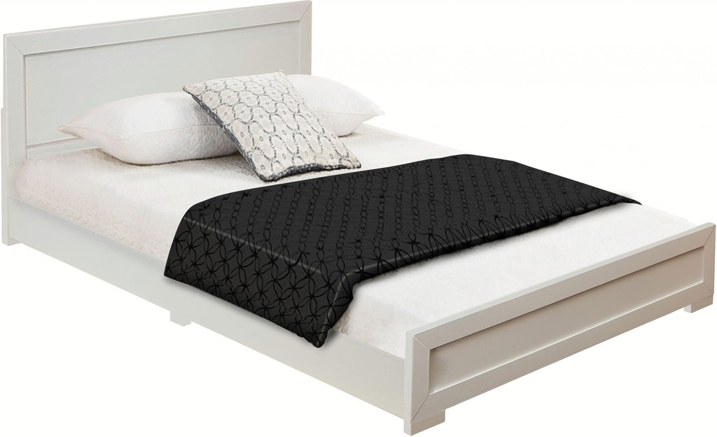 Moma Black Wood Platform King Bed With Two Nightstands