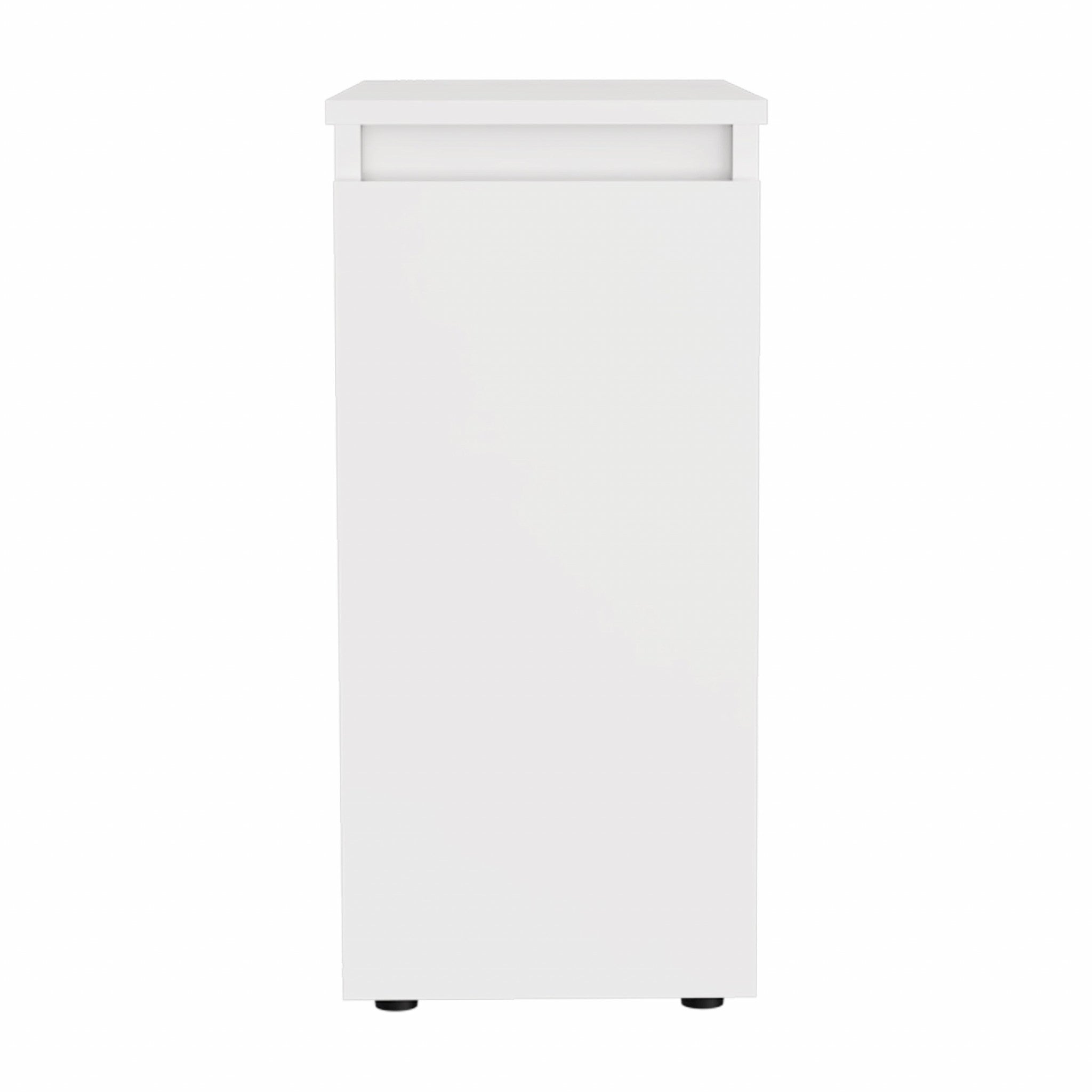 LuxxHomes  24" White One Drawer Bathroom Storage Cabinet