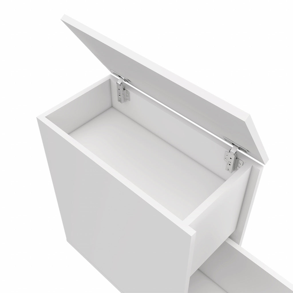 LuxxHomes  24" White One Drawer Bathroom Storage Cabinet