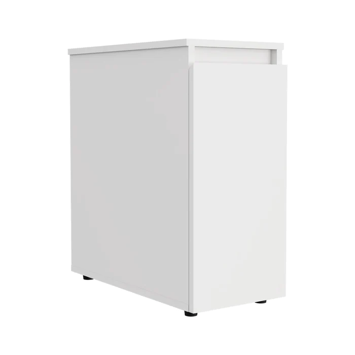 LuxxHomes  24" White One Drawer Bathroom Storage Cabinet