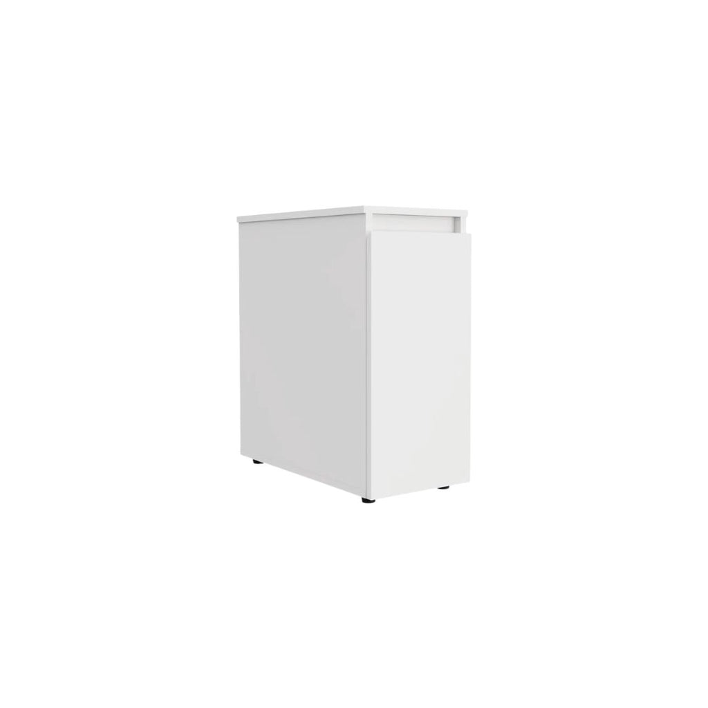 LuxxHomes  24" White One Drawer Bathroom Storage Cabinet