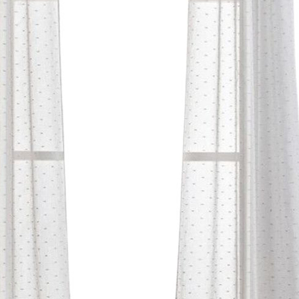 LuxxHomes  Set of Two 96" Gray Ribbon Embellished Window Curtain Panels