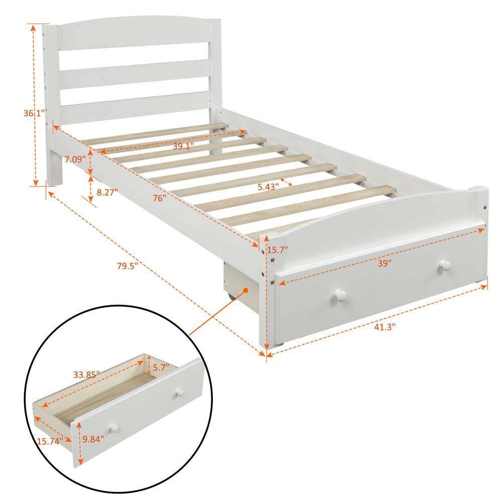 White Twin Bed Frame