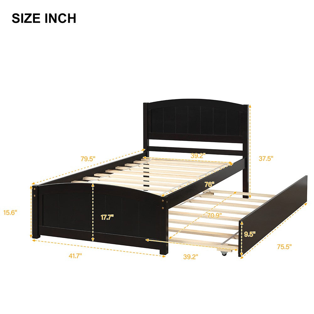 Espresso Twin Bed with Trundle